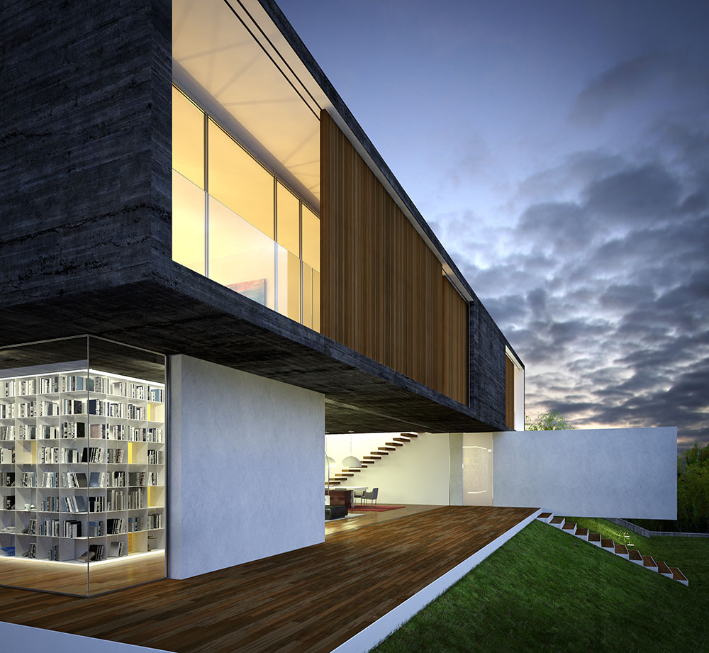 3d interior visualisation luxury house mexico