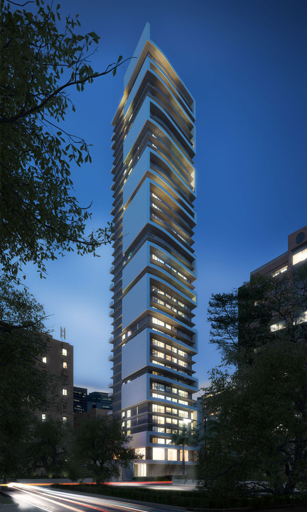 architectural rendering residencial tower