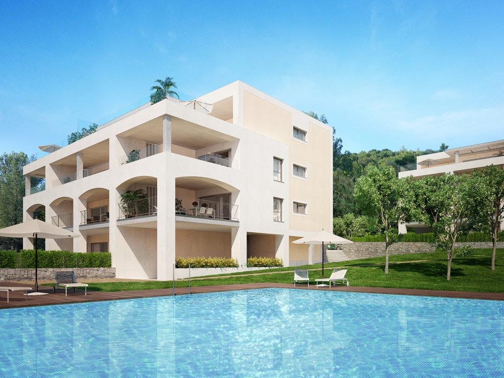architectural rendering residential mallorca