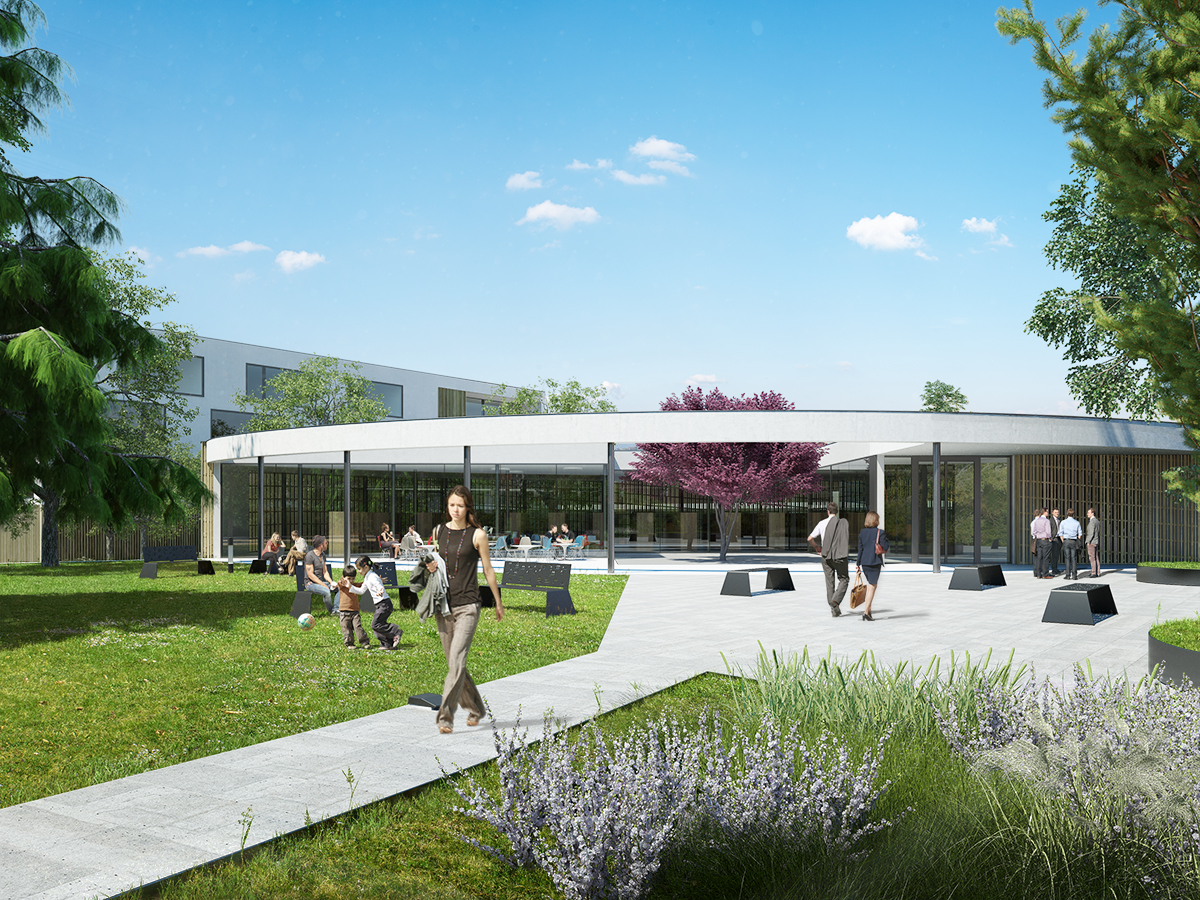 Architectural rendering competition school in La Tour-de-Peilz
