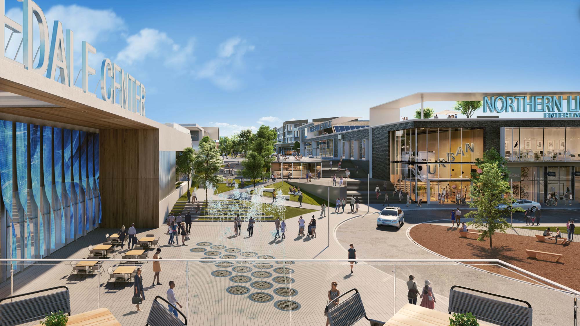 rendering shopping center Rosedale